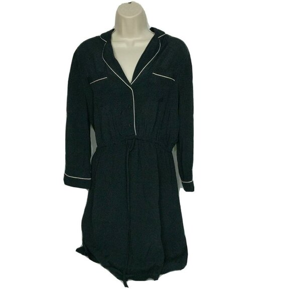 Ann Taylor LOFT Black Empire Waist Dress XS V Neck - Picture 1 of 4